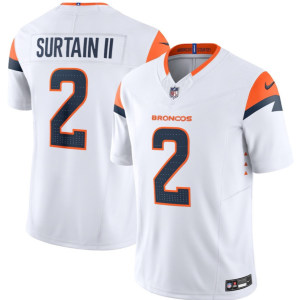 Men's Denver Broncos #2 Pat Surtain II White 2024 F.U.S.E. Vapor Limited Stitched Football Jersey