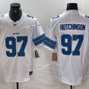 Men's Detroit Lions #97 Aidan Hutchinson White 2024 F.U.S.E. 2nd Alternate Vapor Limited Jersey