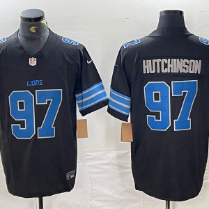 Men's Detroit Lions #97 Aidan Hutchinson Black 2024 F.U.S.E. 2nd Alternate Vapor Limited Jersey