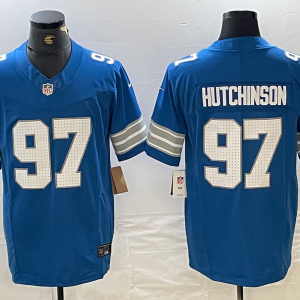 Men's Detroit Lions #97 Aidan Hutchinson Blue 2024 F.U.S.E. 2nd Alternate Vapor Limited Jersey