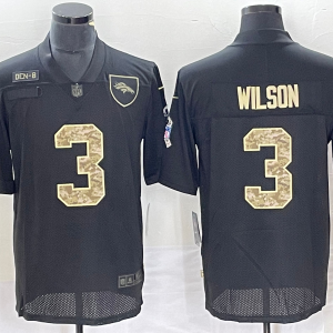 Men's Denver Broncos #3 Russell Wilson Black/Camo Salute To Service Limited Jersey