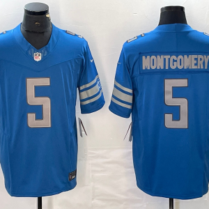 Men's Detroit Lions #5 Montgomery Blue 2023 F.U.S.E. Vapor Untouchable Limited Jersey