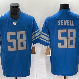 Men's Detroit Lions #58 Sewell Blue 2023 F.U.S.E. Vapor Untouchable Limited Jersey
