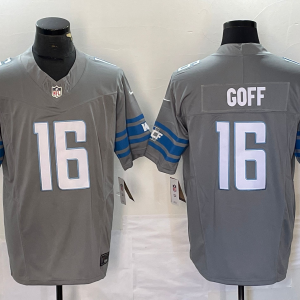 Men's Detroit Lions #16 Jared Goff Grey 2023 F.U.S.E. Vapor Untouchable Limited Jersey