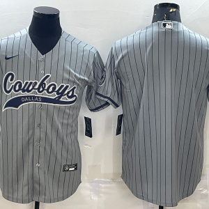 Men's Dallas Cowboys Blank Gray With Patch Cool Base Stitched Baseball Jersey