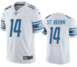 Men's Detroit Lions #14 Amon Ra St Brown White Vapor Untouchable Limited Jersey