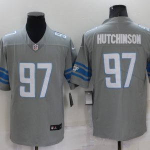 Men's Detroit Lions #97 Aidan Hutchinson Grey Vapor Untouchable Limited Jersey