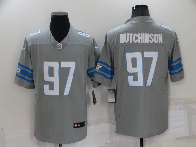 Men's Detroit Lions #97 Aidan Hutchinson Grey Vapor Untouchable Limited Jersey