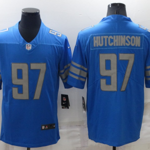 Men's Detroit Lions #97 Aidan Hutchinson Blue Vapor Untouchable Limited Jersey