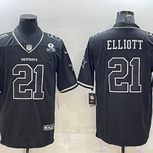 Men's Dallas Cowboys #21 Ezekiel Elliott Black Impact Limited Jersey