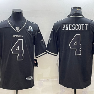 Men's Dallas Cowboys #4 Dak Prescott Black Impact Limited Jersey