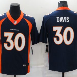 Men's Denver Broncos #30 Davis Blue Vapor Untouchable Limited Jersey