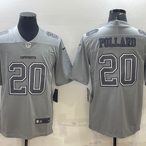 Men's Dallas Cowboys #20 Pollard Grey Atmosphere Fashion Limited Jersey