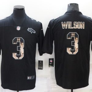 Men's Denver Broncos #3 Russell Wilson Black Statue Of Liberty Limited Jersey