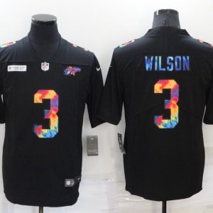 Men's Denver Broncos #3 Russell Wilson Black Crucial Catch Limited Jersey