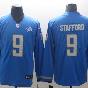 Men's Detriot Lions #9 Stafford Teams Nike Therma Long Sleeve Jersey