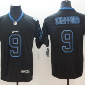 NFL 2018 Detriot Lions #9 Stafford Lights Out Black Color Rush Limited Jersey