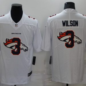 Men's Denver Broncos #3 Russell Wilson White Shadow Logo Limited Jersey