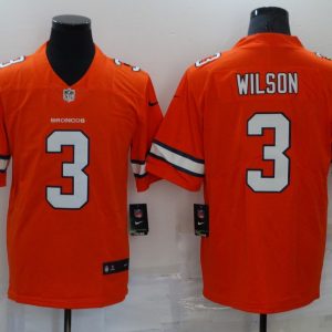 Men's Denver Broncos #3 Russell Wilson Orange Color Rush Limited Jersey