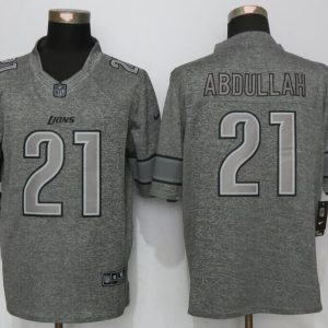 New Nike Detroit Lions 21 Abdullah Gray Mens Stitched Gridiron Gray Limited Jersey