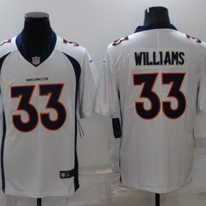 Men's Denver Broncos #33 Williams White Vapor Untouchable Limited Jersey