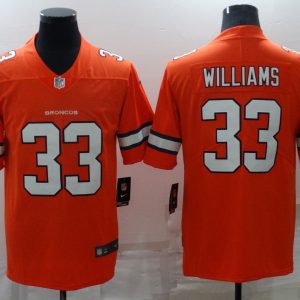 Men's Denver Broncos #33 Williams Orange Color Rush Limited Jersey