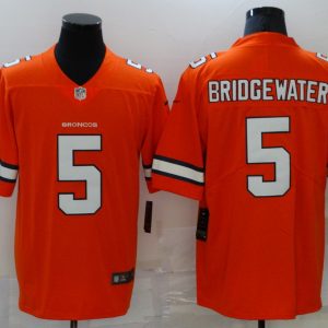 Men's Denver Broncos #5 Bridgewater Orange Color Rush Limited Jersey