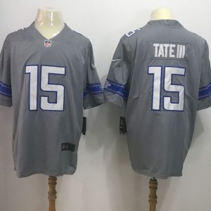 NFL Detriot Lions #15 Tate III Grey Color RushJersey