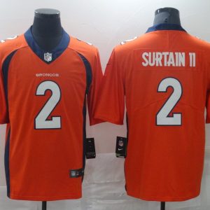Men's Denver Broncos #2 Patrick Surtain II 2021 NFL Draft Orange Vapor Untouchable Limited Jersey