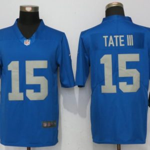 New Nike Detroit Lions #15 Tate III Blue Vapor Untouchable Limited Jersey