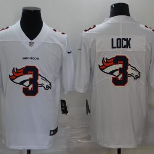 Men's Denver Broncos #3 Lock White Shadow Logo Limited Jersey