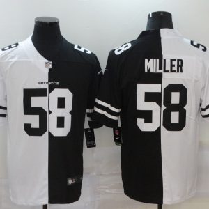 Men's Denver Broncos #58 Miller Black/White Split 2020 Vapor Untouchable Limited Jersey