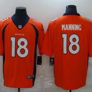 Men's Denver Broncos #18 Peyton Manning Orange Vapor Untouchable Limited Jersey