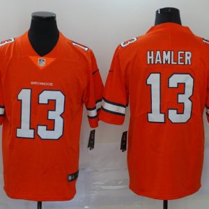 Men's Denver Broncos #13 Hamler Orange Color Rush Limited Jersey