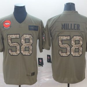 Men's Denver Broncos #58 Von Miller 2019 Olive/Camo Salute To Service Limited Jersey