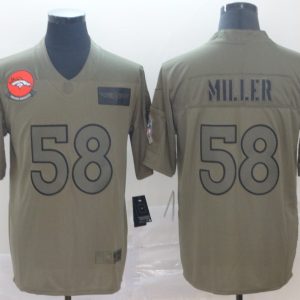 Nike Broncos #58 Von Miller 2019 Olive Salute To Service Limited Men Jersey