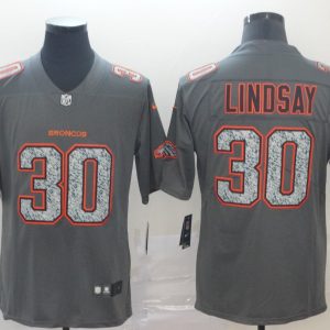 Nike Broncos #30 Phillip Lindsay Gray Static Vapor Untouchable Limited Men Jersey