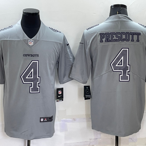 Men's Dallas Cowboys #4 Dak Prescott Grey Atmosphere Fashion Limited Jersey