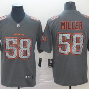 Nike Broncos #58 Von Miller Gray Static Vapor Untouchable Limited Men Jersey