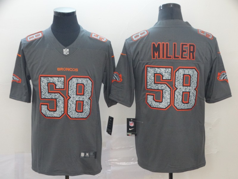 Nike Broncos #58 Von Miller Gray Static Vapor Untouchable Limited Men Jersey
