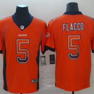 Nike 2018 Denver Broncos #5 Joe Flacco Orange Drift Fashion Color Rush Limited Jersey