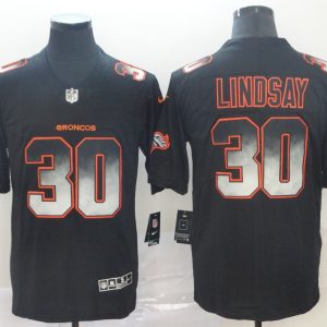 Denver Broncos #30 Phillip Lindsay 2019 Black Smoke Fashion Limited Men Jersey