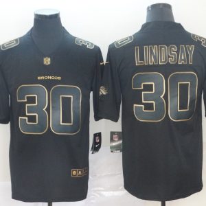 Nike Broncos #30 Phillip Lindsay Black Gold Vapor Untouchable Limited Men Jersey