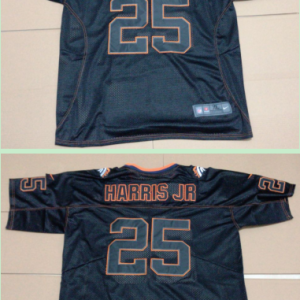 Nike Denver Broncos #25 Harris Lights Out Black Color Rush Limited Jersey