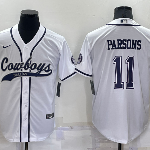 Men's Dallas Cowboys #11 Micah Parsons White Baseball Nike Jersey