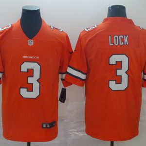 Nike Denver Broncos #3 Lock Orange Color Rush Limited Jersey