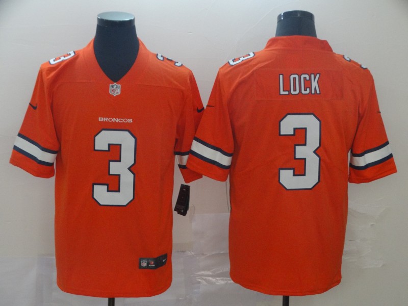 Nike Denver Broncos #3 Lock Orange Color Rush Limited Jersey