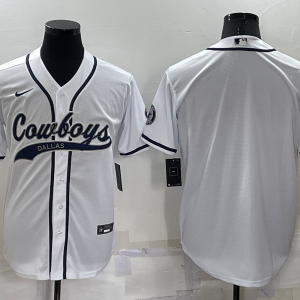 Men's Dallas Cowboys Blank White Baseball Nike Jersey