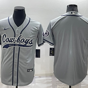 Men's Dallas Cowboys Blank Grey Baseball Nike Jersey