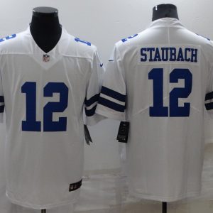 Men's Dallas Cowboys #12 Staubach White Vapor Untouchable Limited Jersey